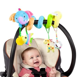 Baby Car Seat Toys Hanging Activity Spiral Plush Stroller Toys With Rattle For B - Picture 1 of 9