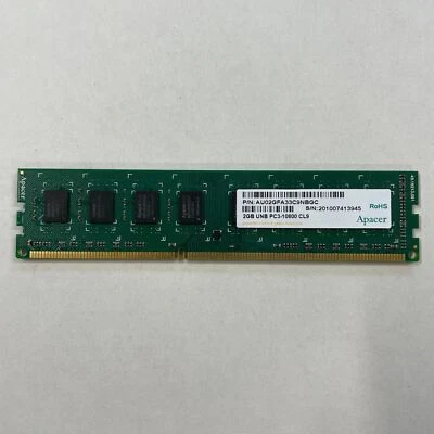 Apacer 2GB DDR3 RAM PC3-10600 1333MHz non-ECC Unbuffered DIMM AU02GFA33C9NBGC - Image 1 of 3
