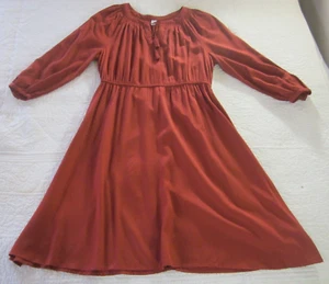 Old Navy Womens Dress Size MP Rust Orange Elastic Waist Tassels - Picture 1 of 7