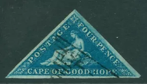 SG 4 Kap der Guten Hoffnung 1853. 4D tiefblau. Sehr fein gebraucht, voll gut bis groß... - Bild 1 von 1