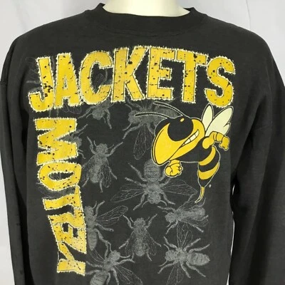 Vintage Sz XL Sweatshirt HL Miller Georgia Tech University Yellow Jackets 1990 - Image 1 of 4