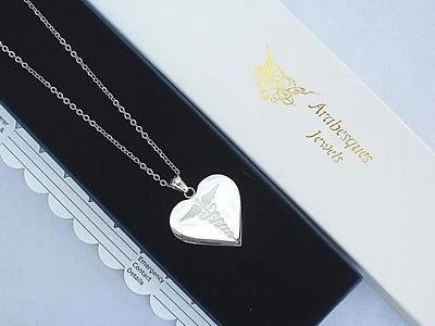 LADIES WATERPROOF SOS NECKLACE/PENDANT. MEDICAL EMERGENCY/ALERT TALISMAN SILVER