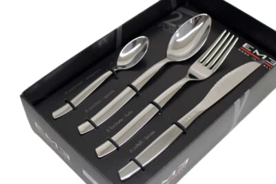 Set di Posate Shark da 24 Pezzi, Nuovo, Design Moderno, Acciaio Inossidabile Eme - Immagine 1 di 4