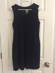 Rabbit Designs ärmelloses kleines schwarzes Kleid mit silbernem Faden Damen Größe M - Bild 1 von 5