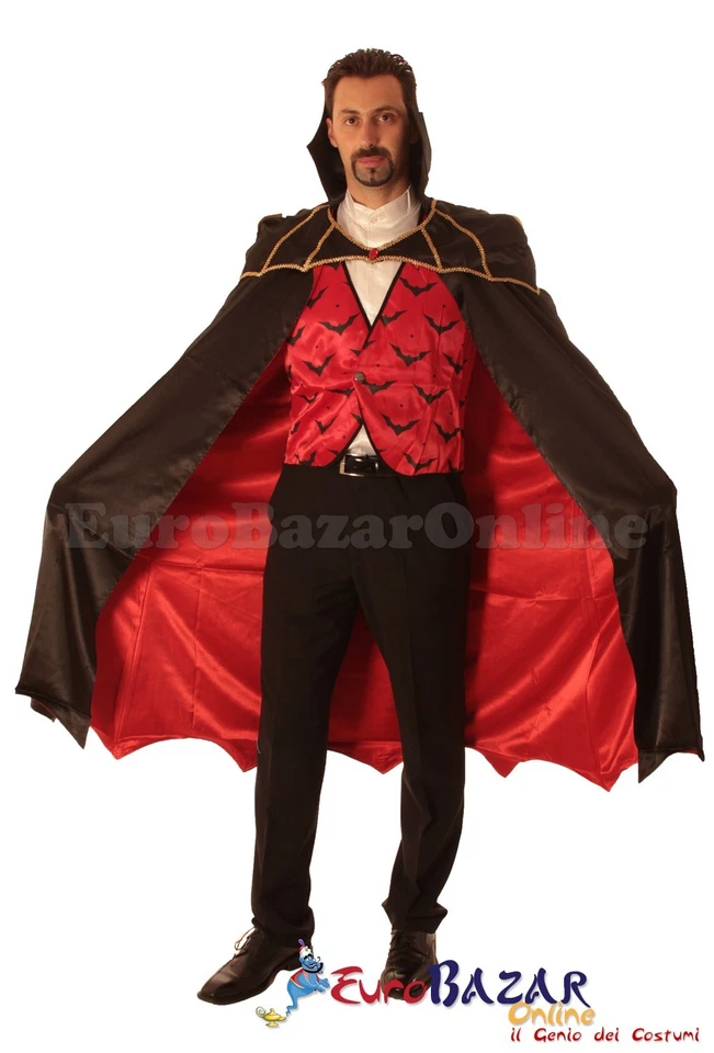 PRODUZIONE SARTORIALE Costume Carnevale Uomo Da Vampiro Dracula Abito Vestito Halloween Travestimento