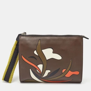 Marni Multicolor Leather Zip Wristlet Pouch - Picture 1 of 10