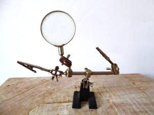 Vintage Adjustable Magnifying Glass & Clamp Tool, Jewellers / Watchmakers - Picture 1 of 2
