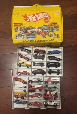 Hot Wheels 70s Yellow 24 Car Collectors Case Vintage Lesney Redline Matchbox HTF - Image 1 of 4