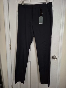 Bonobos Pants Mens 36 Navy Blue Stretch Wool Blend Slim Fit Unhemmed Flat Front - Picture 1 of 5