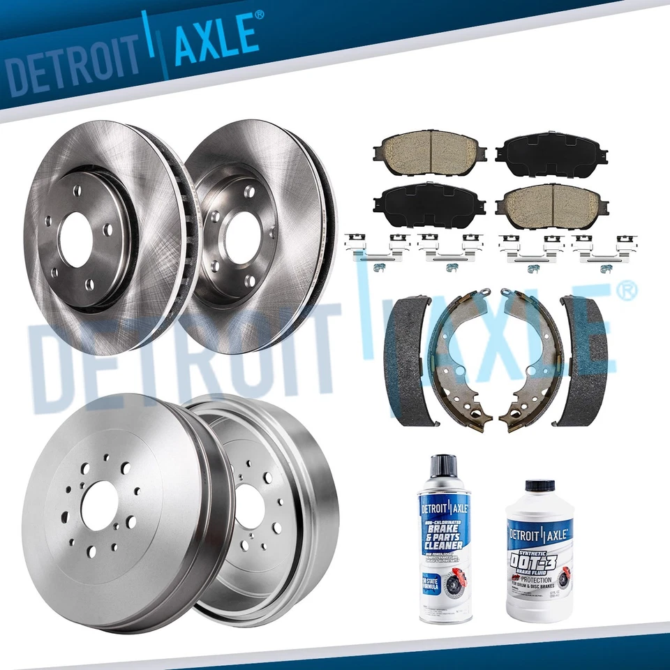 Front Disc Brake Rotors Rear Drums for 2004 2005 2006 - 2010 Toyota Sienna 5 LUG - Image 1 of 4