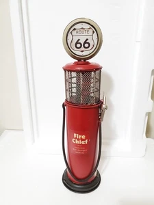 Vintage Route 66 Gas Pump Model – Red Fire Chief Retro Metal Décor Collectible - Picture 1 of 7