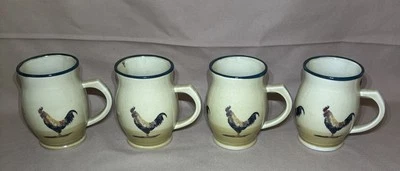 Set of 4 Robert Gordon Australia Country Life Rooster Coffee Tea Cups Mugs - image 1 of 4