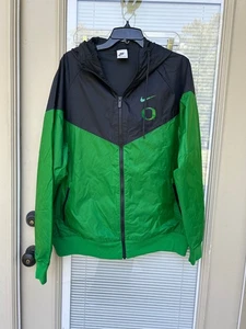 Men's Nike BLACK/Green Oregon Ducks Windrunner Raglan Full-Zip Jacket L DO9393 - Picture 1 of 5