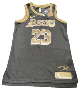 Nike LeBron James #23 Los Angeles Lakers Black Gold Jersey Men Size Medium - Picture 1 of 8