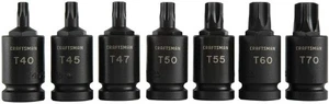 Craftsman 1/2" Drive Impact Torx Bit Socket Set 7pc T40 T45 T47 T50 T55 T60 T70 - Picture 1 of 2