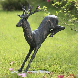 SPI Landing Stag Garden Sculpture 35.5" x 28" x 11" 22 lbs. Aluminum - Picture 1 of 1
