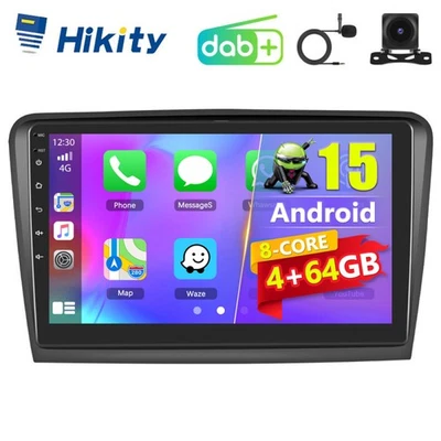 10" Carplay DAB+ 4+64GB Android15 Radio GPS Navi Für Skoda Superb 2 3T 2008-2015 - Bild 1 von 4