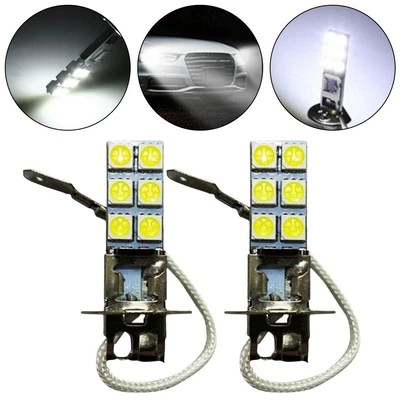 High Quality 2x Fog Lamp 12V DC Socket Type H3 1000LM 360 Degrees 55W 6000K - Image 1 of 4