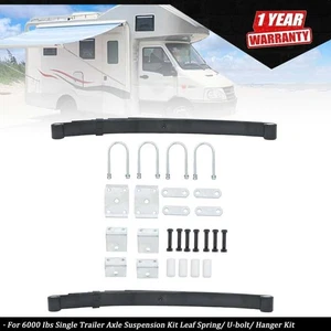 6000Ibs Single Trailer Axle Suspension Kit 5leaves 3000lbs Spring/ U-bolt kit - Picture 1 of 10