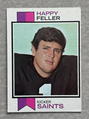1973 Topps HAPPY FELLER NFL Football's Funniest Happiest Name Real Trading Card - Image 1 of 2