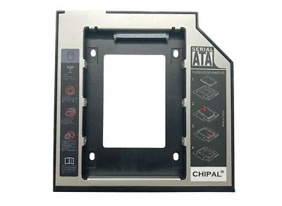 9.5mm SATA Second HDD SSD Hard Drive Caddy Enclosure for CD/DVD-ROM Optical Bay - Image 1 of 4