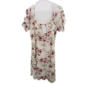 Embers XL Women's White Floral Dress-NWT Summer Travel Lightweight Flowy - Picture 1 of 6