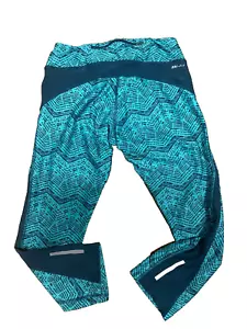 Nike Damen S 4 6 Türkis Cropped Hose Running Reflektierend Zip Pocket Legging - Bild 1 von 6
