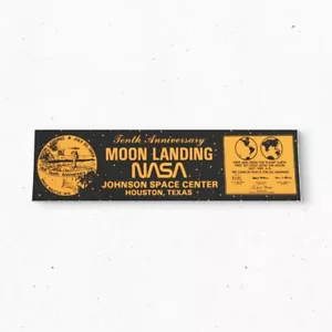 Moon Landing Anniversary 1979 Bumper Sticker - TEXAS Advertising Vintage Style - Foto 1 di 4