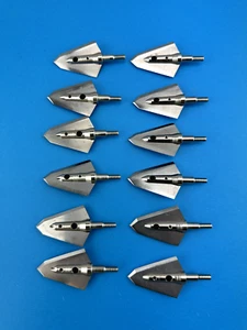 12 qty 200 grain solid Fixed Single Bevel Traditional Hunting SHARP Broadheads - Picture 1 of 2