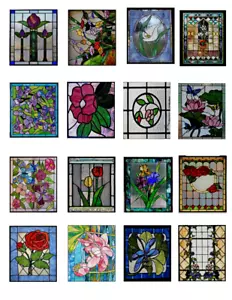 Pegatinas de vinilo con ventana transparente 1:12 con vidrieras en miniatura para casa de muñecas 1:12 - Imagen 1 de 1