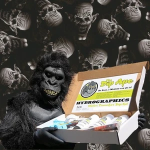 DIP APE GREMLINS EVIL CLOWNS HYDROGRAPHIC WATER TRANSFER HYDRO DIPPING DIP KIT - Picture 1 of 14