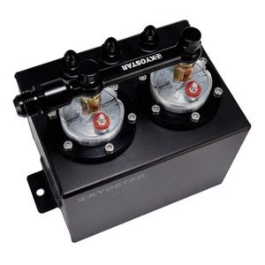 Kit de tanque de sobretensión de combustible doble 3L con riel de combustible AN10 y bomba de combustible plateada 044 2 piezas nuevo - Imagen 1 de 11