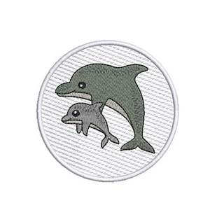 Parche de delfín del día de la madre bordado planchado hágalo usted mismo apliques chaleco chaqueta ropa - Imagen 1 de 12