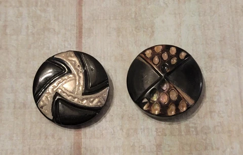 Antique Metal & Celluloid Tight Top Buttons fancy and unique Cover