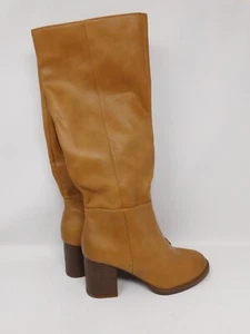 Zodiac Women's Boots Size 8 Riona Block Heel Tall Faux Leather Brown Tan Riding - Picture 1 of 15