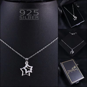 Sterne Kette Halskette 925 Sterling Silber, im Etui, Weihnachtsgeschenk - Bild 1 von 8