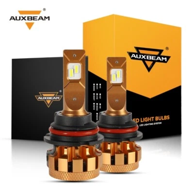 AUXBEAM 9004 HB1 70W 18000LM LED Headlight Hi-Lo Beam Bulbs Replace XENON HID 6K - Image 1 of 4