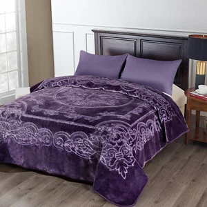 Microplush Blanket Floral Embossed Heavy Thick 9 Pounds Bed Blankets 85x95 King - Picture 1 of 53