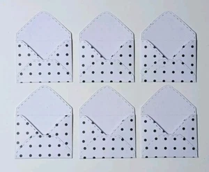 💌 6x Mini Briefumschläge 4x3cm kleine Kuverts Punkte Geldgeschenk Geburtstag - Bild 1 von 6