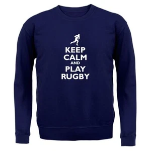 Keep Calm and Play Rugby - Kids Hoodie / Sweater - League Union Sports Love - Picture 1 of 11