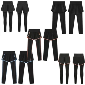 Kids Girls Yoga Pants Active Running Sport Compression Pants Stretch Gym Trouser - Picture 1 of 43