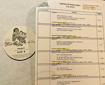 RADIO SHOW 3/9/84 HISTORY OF R&R IN AUSTRALIA, ONE HIT WONDERS, 1984: STYX (2) - Image 1 of 2