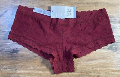 HANKY PANKY DAILY LACE BOYSHORTS PANTIES 771201 LIPS SIZE M Red - Image 1 of 4