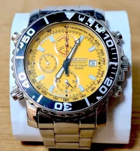 Seiko Chronograph SDWE25P1 Diver Watch Quartz 17cm Band Battery Replaced253775H - Picture 1 of 6