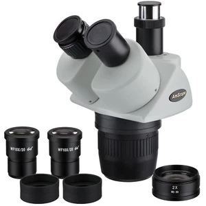 AmScope SW24TZ 20x-40x-80x Testa microscopio stereo tinoculare super widefield - Foto 1 di 5