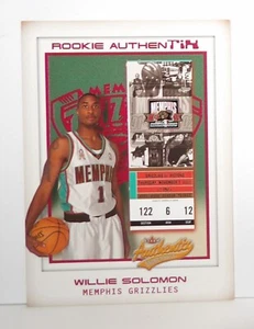 Grizzlies 2001-02 Fleer Authentix #103 Willie Solomon Rookie Serial #0167/1250 - Picture 1 of 4