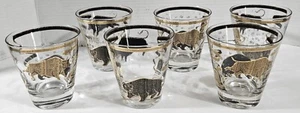 6 Hammacher Schlemmer Bull and Bear Stock Market Low Ball Glasses - Picture 1 of 11
