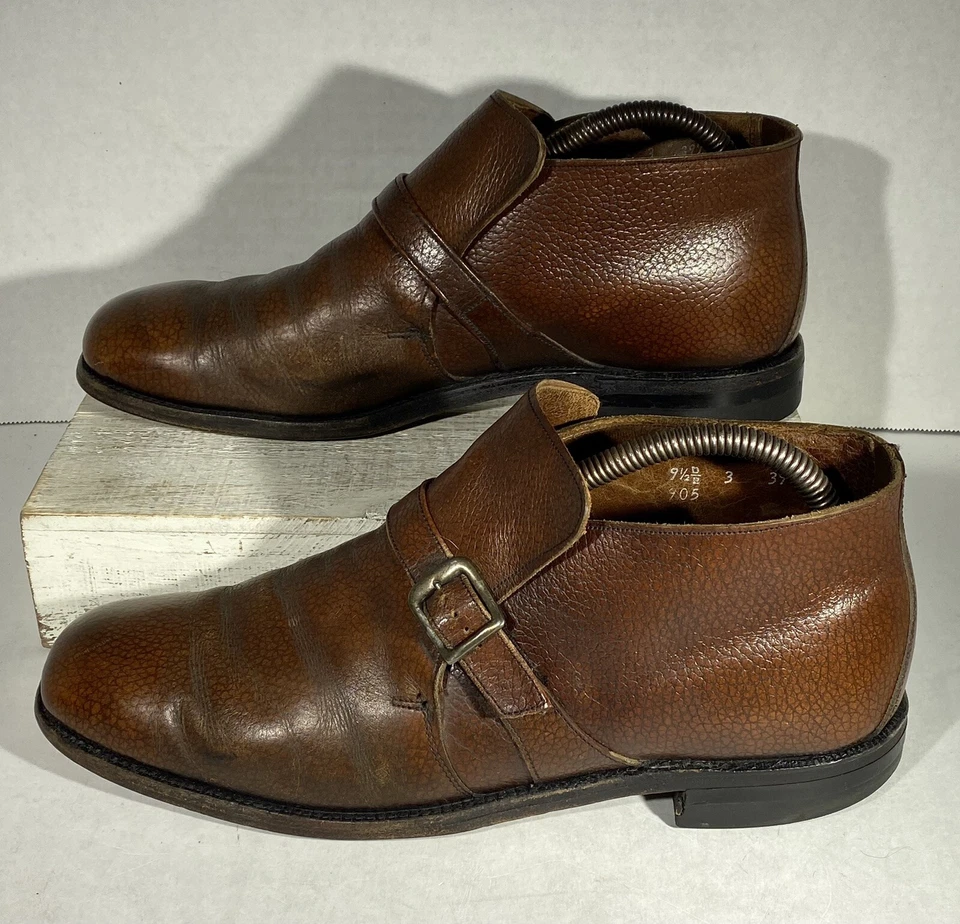 Botas O’SULLIVAN de Colección para Hombre Talla 9-1/2 D Correa/Hebilla Cuero Marrón Años 70’s Foto 1 de 4
