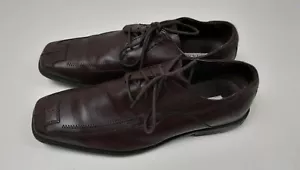 Steve Madden Herren Burrys Braun Leder Schnürschuhe Oxford Elegant Schuhe Quadratische Zehe Größe 12 - Bild 1 von 11