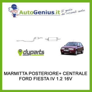 MARMITTA SILENZIATORE POSTERIORE + CENTRALE FORD FIESTA 1.2 16V DAL 1995 AL 2002 - Foto 1 di 1